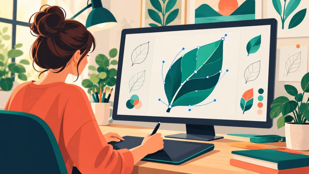 Cách dùng Inkscape cho người mới để vẽ biểu tượng lá vector