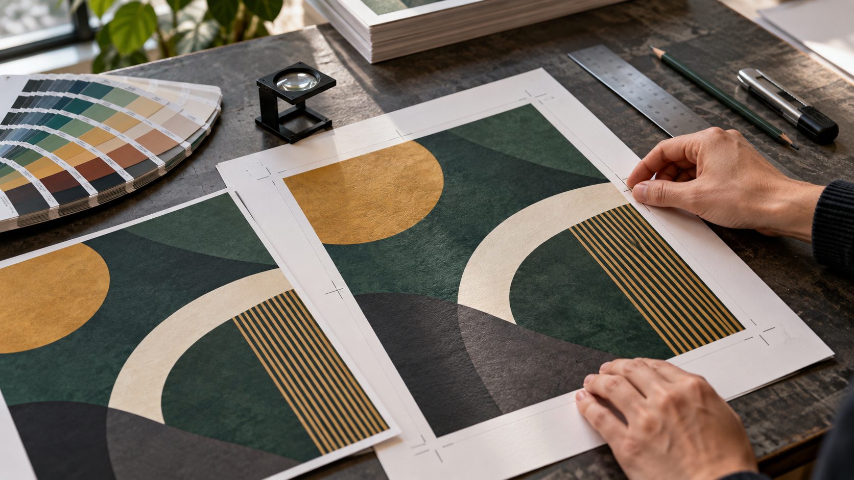 Chuẩn bị file thiết kế để in với bản in thử, dấu cắt và bảng màu